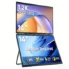 14'' Portable Monitors Dual Screen1920*1200 1.2K Triple Pc Display Laptop Screen Extender Folding Stacked Dual Monitors