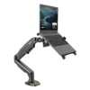 Dual screen monitor stand, laptop stand, rotating and extendable with tray, adjustable height stand